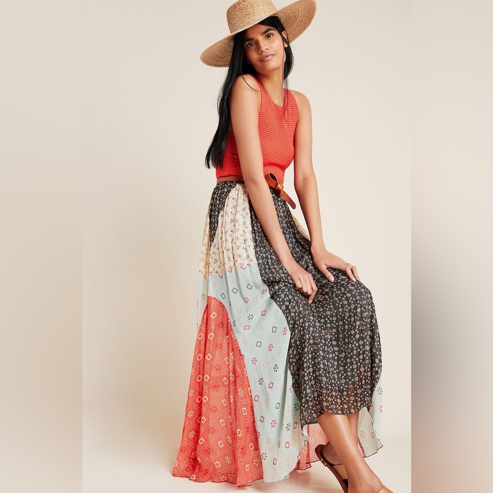 Verb by Pallavi Singhee (Anthropologie) Bohemian Patchwork Maxi Skirt